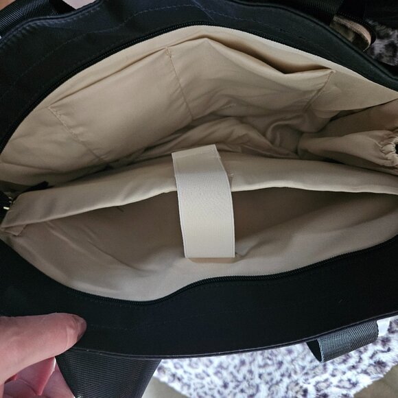Luxebold | Multi-Pockets Black Canvas Work School Tote Bag - NWT - Picture 12 of 16